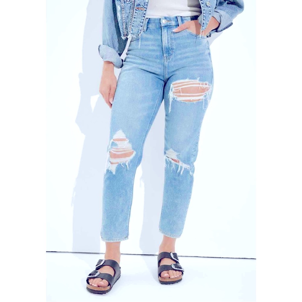 American Eagle Distressed Mom Jeans